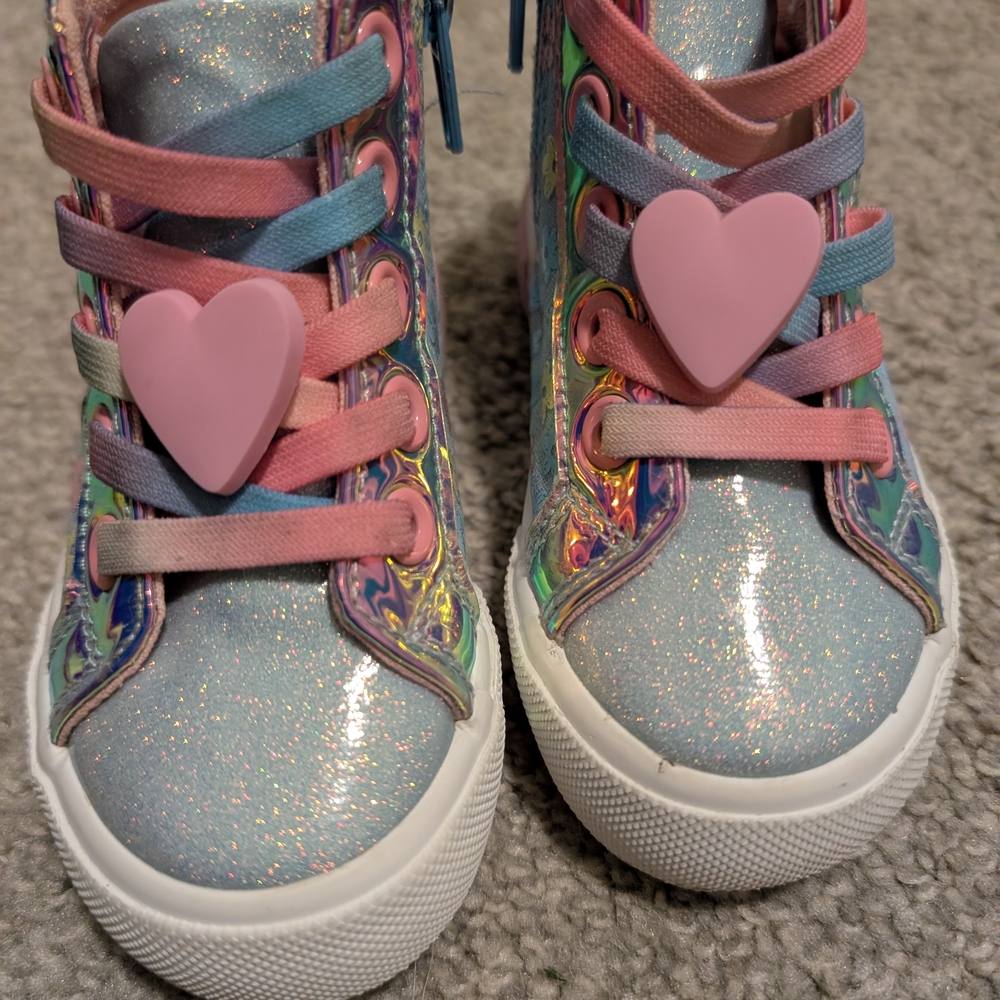 Bluey Kids High-Top Sneakers - Light Blue and Pink - Picture 3 of 11